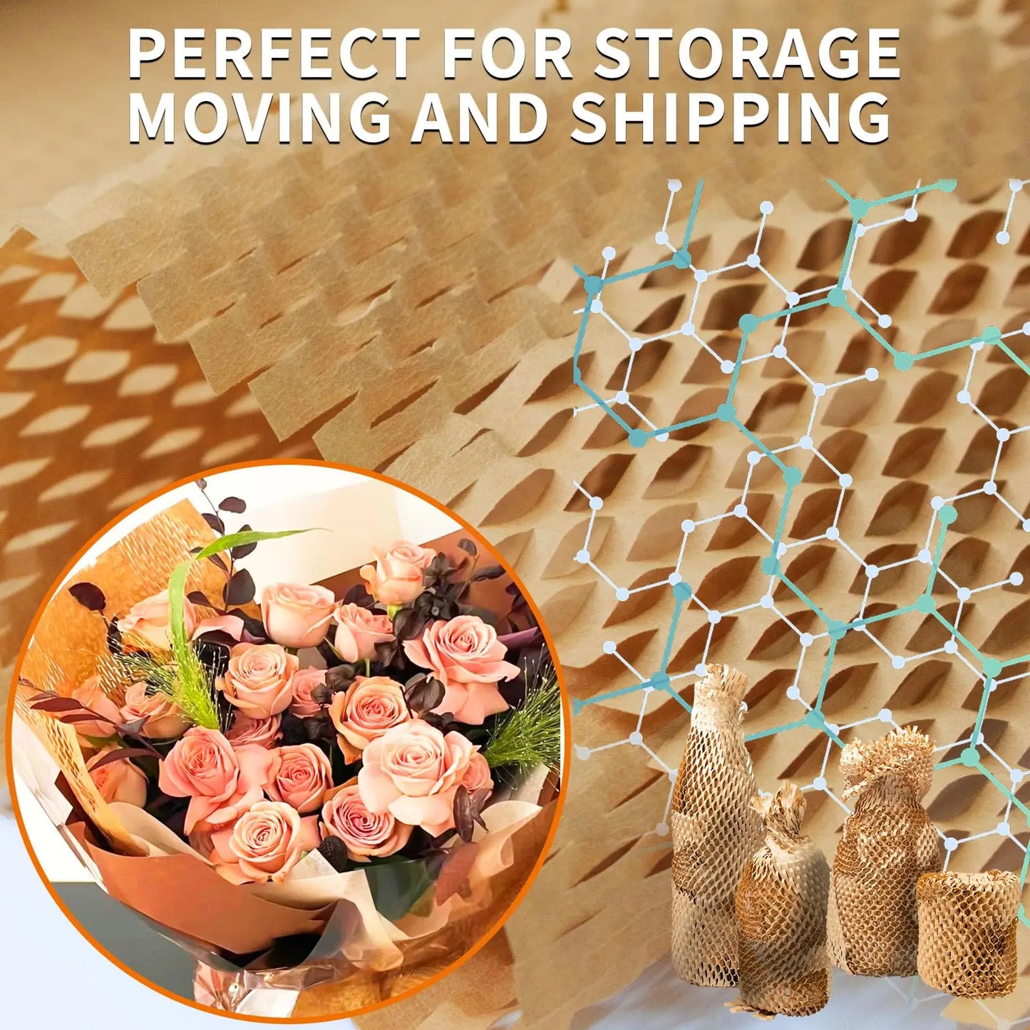 SMVP Wedding Birthday Party Decorative Gift Wrapping Honeycomb Kraft Wrapping Paper Parcel Packing Art Craft Materials