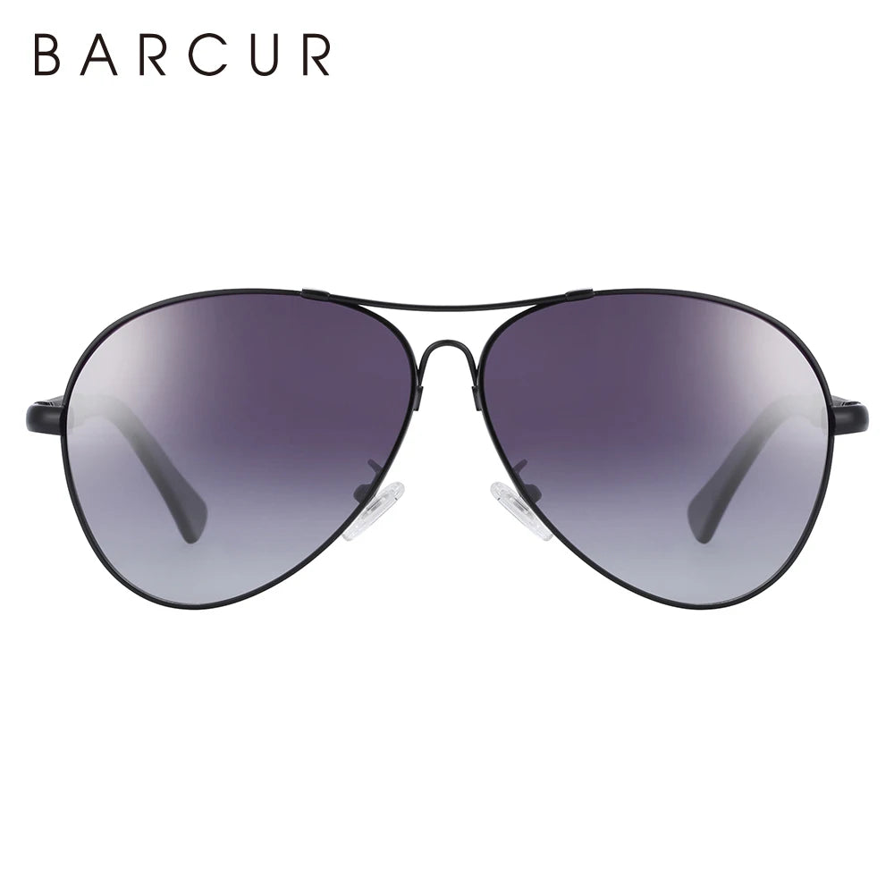 BARCUR Design Titanium Alloy Sunglasses Polarized Men's Sun Glasses Women Pilot Gradient Eyewear Mirror Shades Oculos De Sol