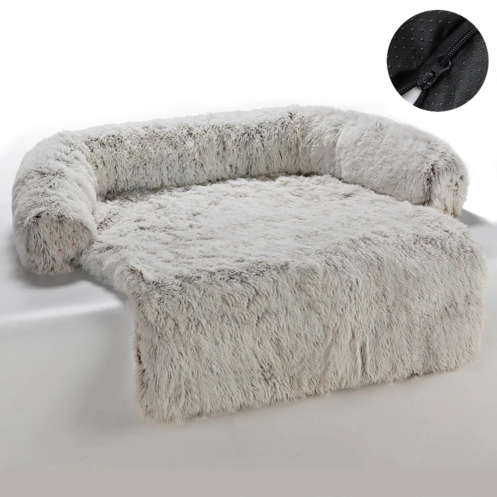 Removable Plush Pet Dog Bed Sofa for Large Dogs House Mat Kennel Winter Warm Cat Bed Pad Washable Dog Cushion Blanket Sofa Cover