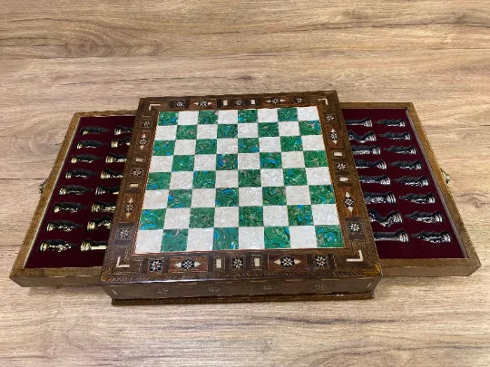 Handmade Chess Set - Personalized Chess Game Set - Personalized Chess Gift for Boyfriend - Custom Chess Set for Birthday Gift