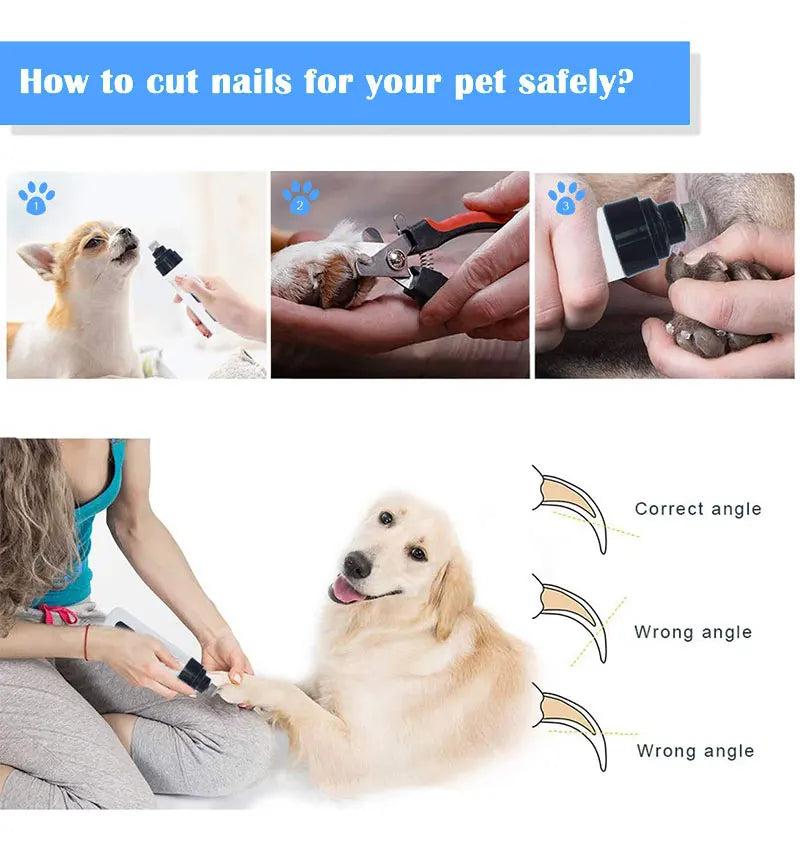 Rechargeable USB Charging Pet Dog Nail Grinders Trimmer Clippers Electric Dog Cat Paws Grooming Trimmer Hair Paw Shaver Tools