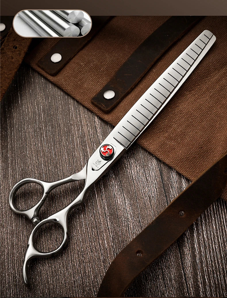 Fenice Professional JP440C 7/7.5 inch Pet Fluffy Thinning Grooming Scissors Straight Dog Scissors Thinner Shears  Rate 80%