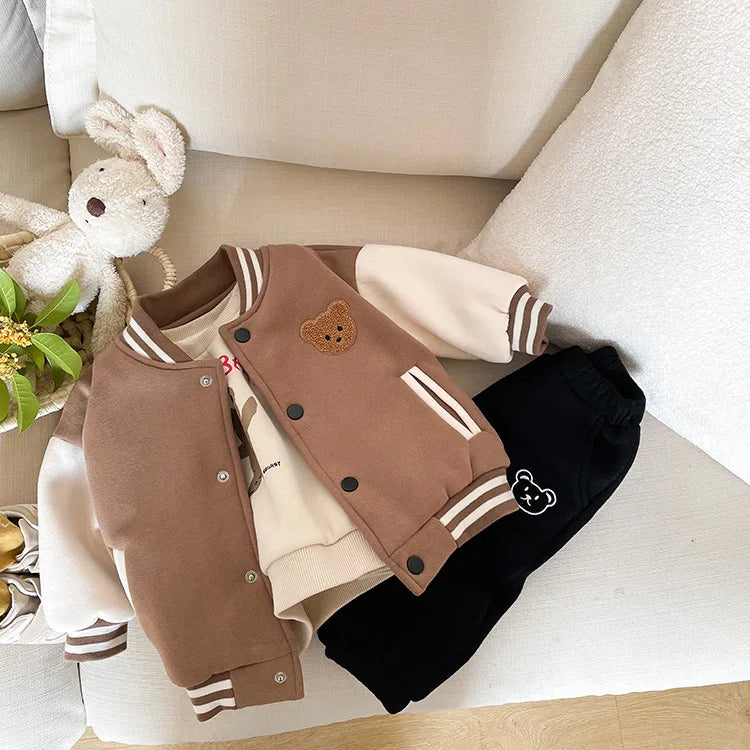 Baby Jacket Casual Baseball Uniform Jacket Outerwear Kids Coat Toddler Infant Baby Boys Girls Clothes Cute Fleece Winter Warm