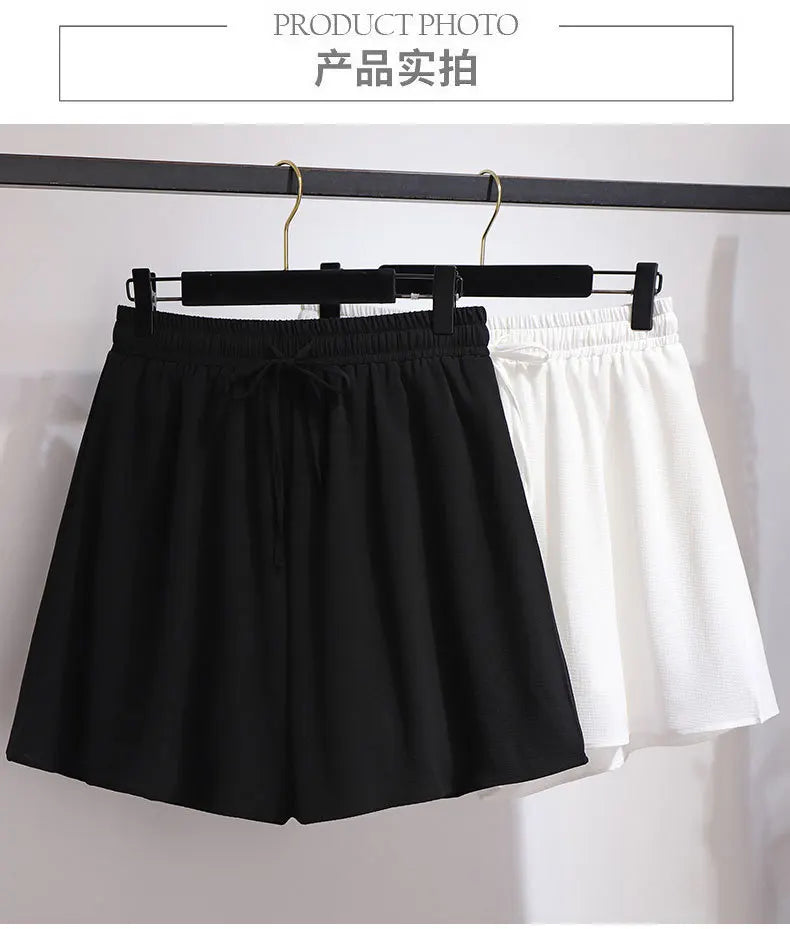 Plus Size 6XL 150KG Women Chiffon Shorts new arrival casual summer hot sale women shorts Casual Black White Shorts