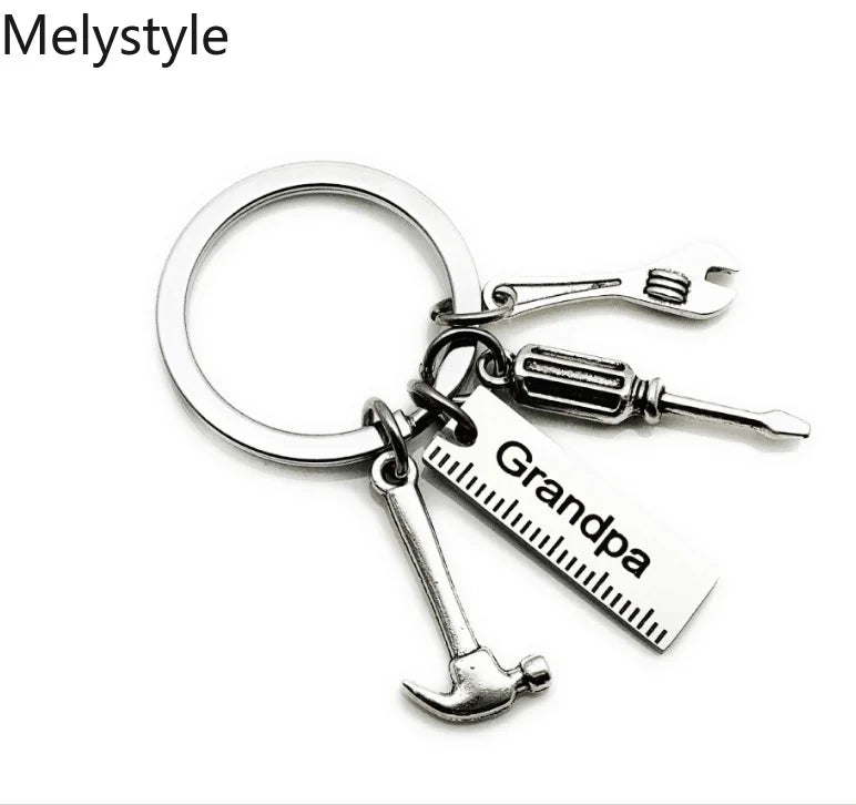 2019 nurse medical box medical key chain Grandpa Dad Dad's-Tools Ruler Hammer Wrench Screwdriver cute keychain jewelry gift