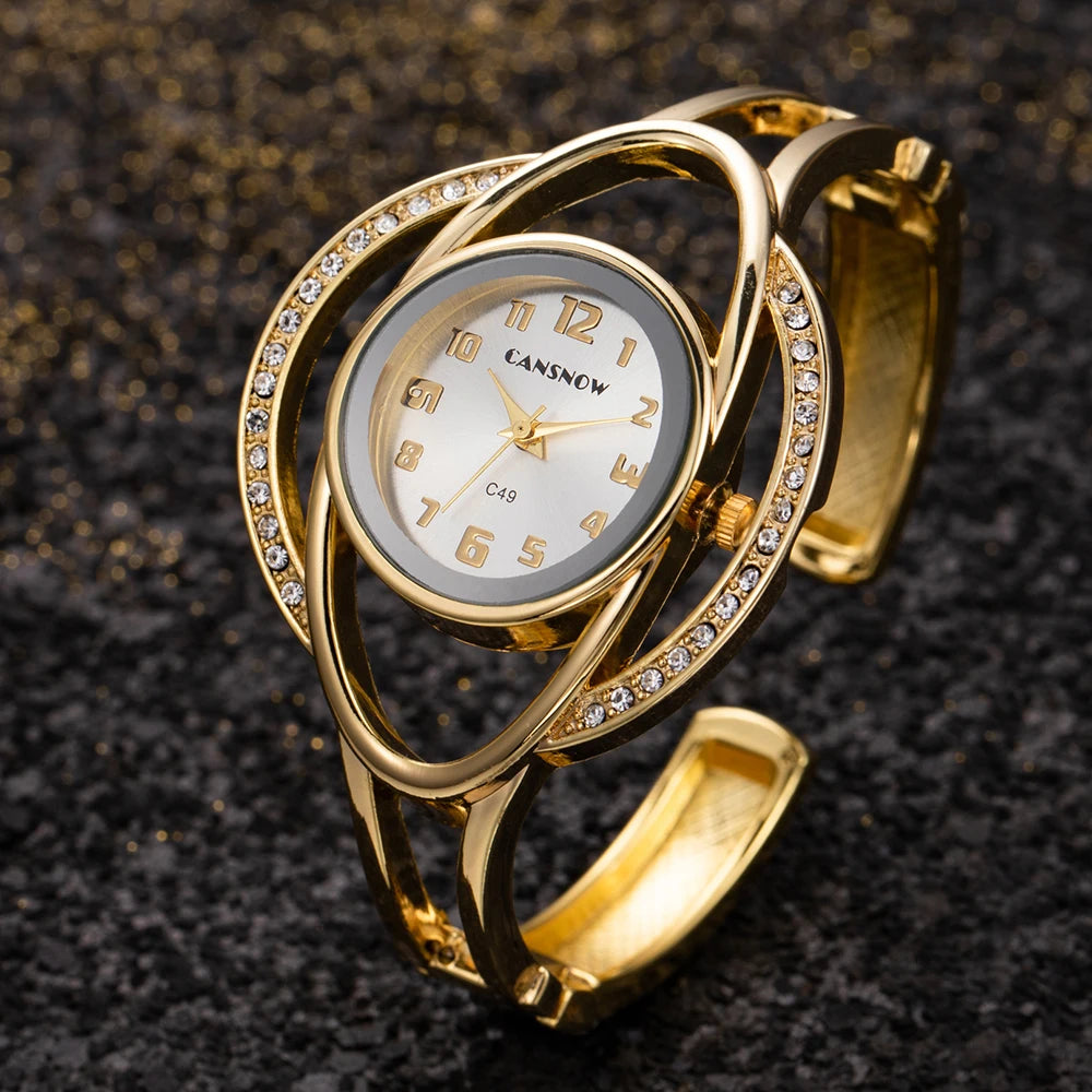 Luxury Women's Watches 2023 New Fashion Diamond Bracelet Ladies Quartz Wristwatch Gold Silver Gift for Girlfriend Montre Femmes