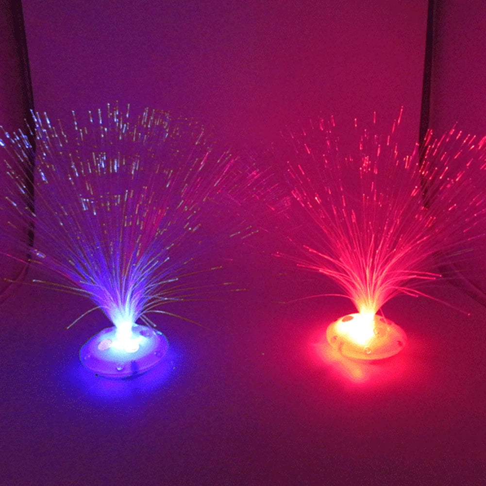 Colored Fiber Optic LED Light-up Mini Christmas Tree with Top Star Battery Powered Christmas Tree Decoration Lamp Christmas gift