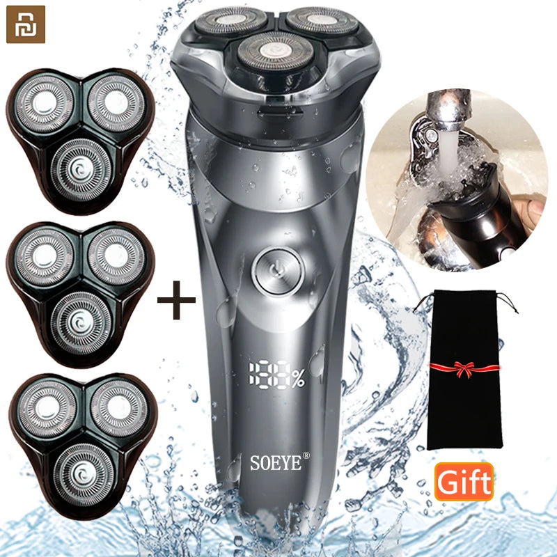 Electric Shaver for men's electric shaver Smart razor for Beard timmer IPX7 waterproof Wet And Dry shaving machine Men Shaver