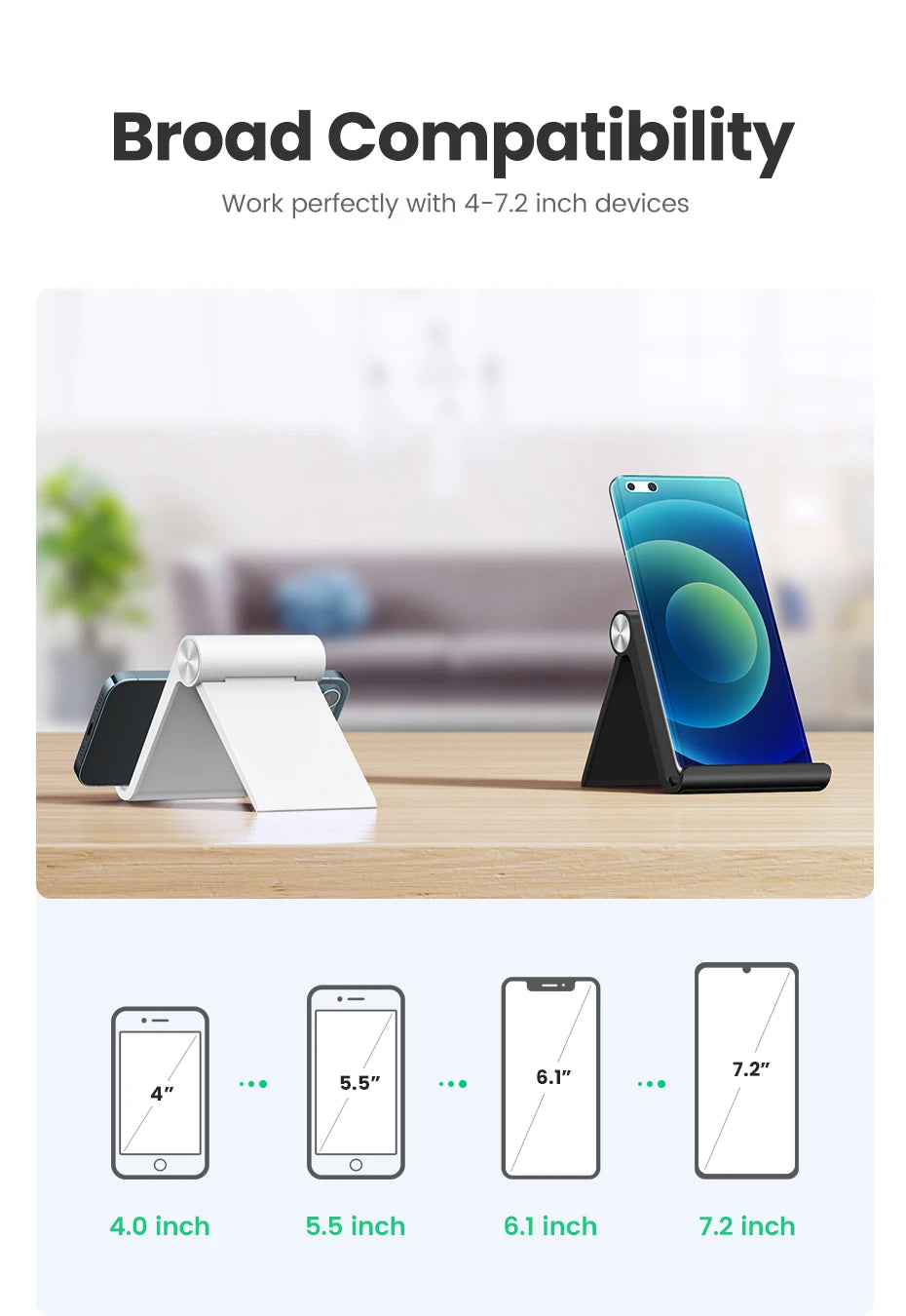 UGREEN 手机支架 手机支架 适用于 iPhone 16 15 ProMax 小米三星平板电脑支架 桌面手机支架