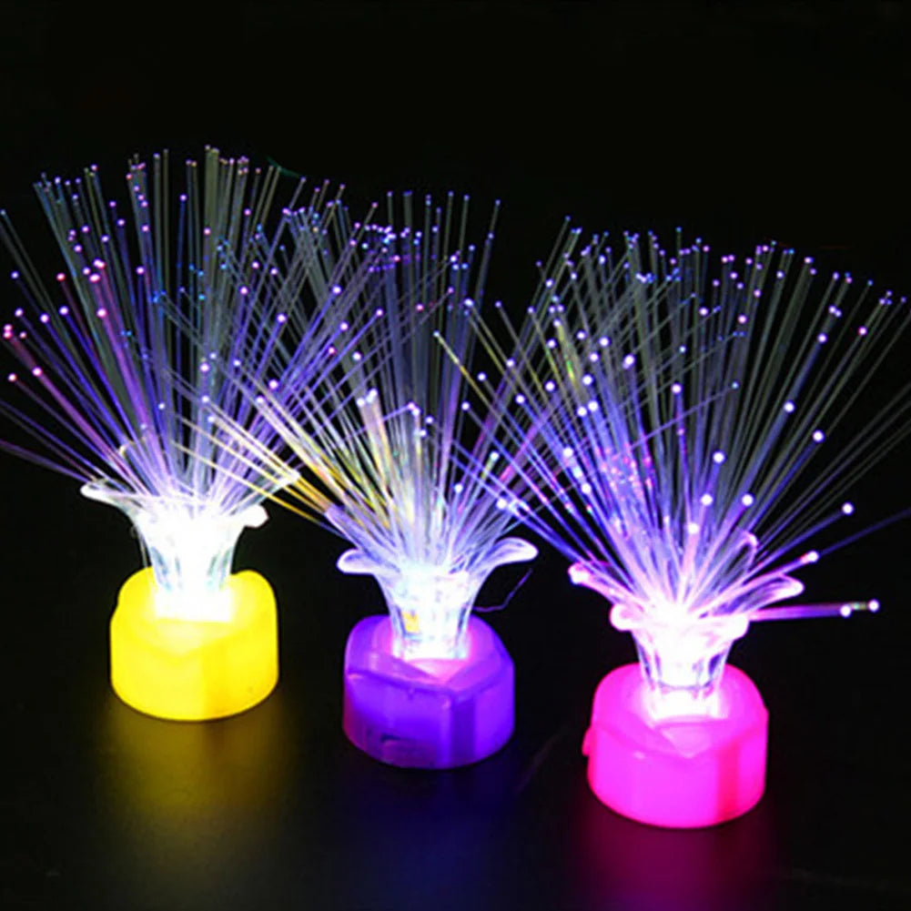 Colored Fiber Optic LED Light-up Mini Christmas Tree with Top Star Battery Powered Christmas Tree Decoration Lamp Christmas gift