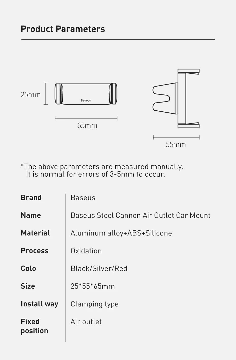 حامل هاتف للسيارة من Baseus لهواتف iPhone 14 13 Pro وSamsung S22 وXiaomi وHuawei وحامل تثبيت على فتحة تهوية السيارة وحامل دعم GPS للهواتف الذكية