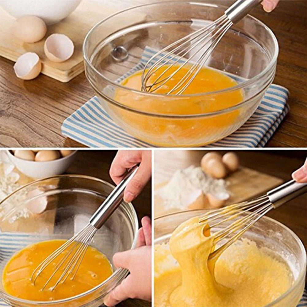 8/10/12 inches Stainless Steel Balloon Wire Whisk Manual Egg Beater Mixer Kitchen Baking Utensil Milk Cream Butter Whisk Mixer