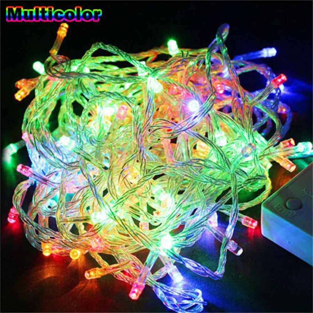 EU/US Plug Xmas Outdoor Christmas Lights Led String Lights 100LED 10M Luces Decoracion Fairy Light Holiday Lighting Tree Garland