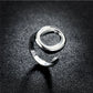 DOTEFFIL 925 Sterling Silver Circle O Open Adjustable Size Rings For Women Wedding Engagement Party Jewelry