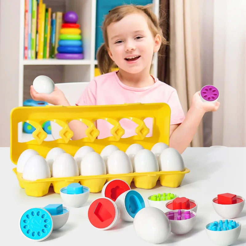 Baby Learning Educational Toy Smart Egg Toy Games Shape Matching Sorters Toys Montessori Eggs Toys For Kids Children 2 3 4 Years