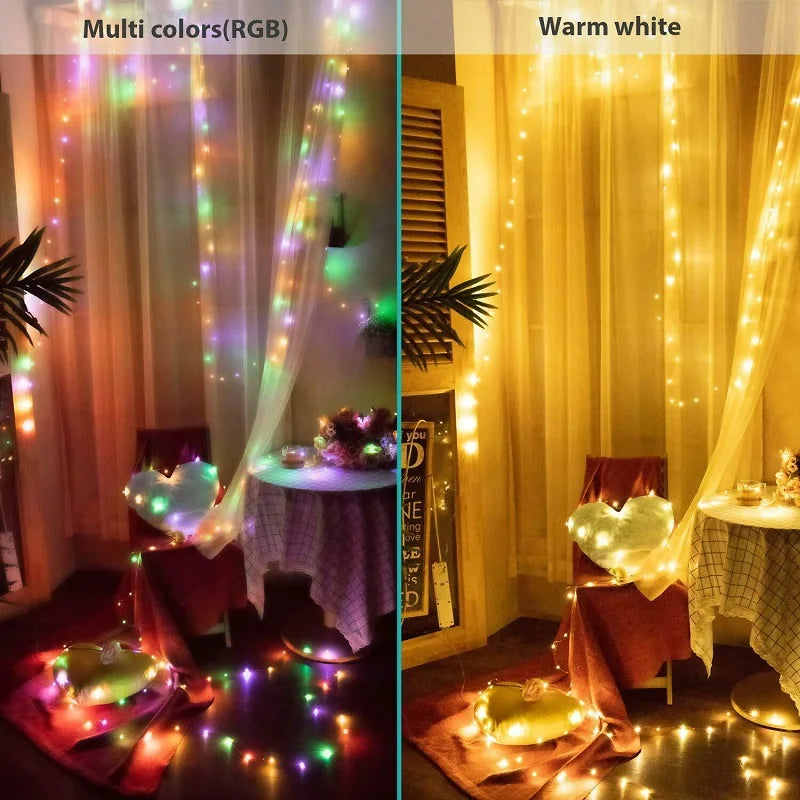 50/100/200 LED Copper Wire String Lights USB Plug-in Fairy Lights with Remote 8 Modes Lights Waterproof Remote Control Timer