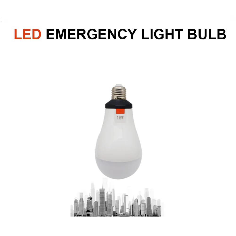 18650 Battery LED Emergency Bulb with Removable 18650 Outdoor Camping Rechargeable Bulb Power Supply AC 85-265V Lighting 8 Hours