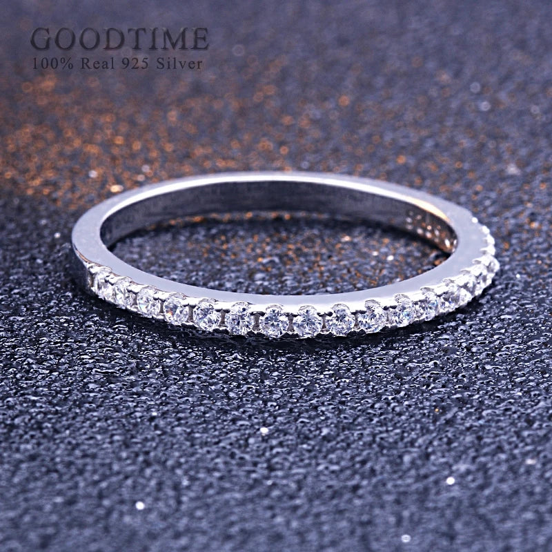 Fashion Pure 925 Sterling Silver Ring Set Zircon Engagement Wedding Band Bride Jewelry Woman Ring Gift For Valentine's Day