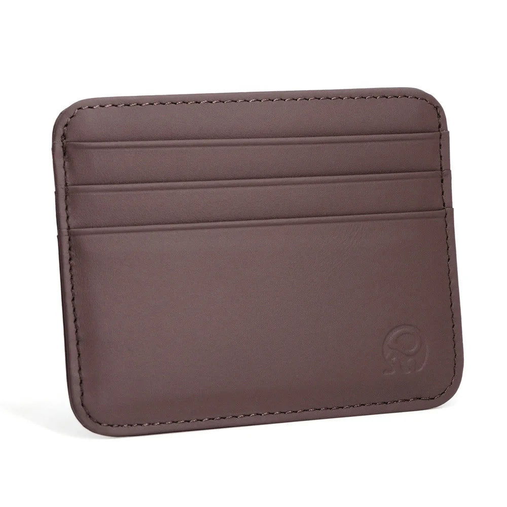 New Thin Genuine Leather Mini Wallet Slim Bank Credit Card Holder Men's Business Small ID Case For Man Purse 6 Slots Cardholder