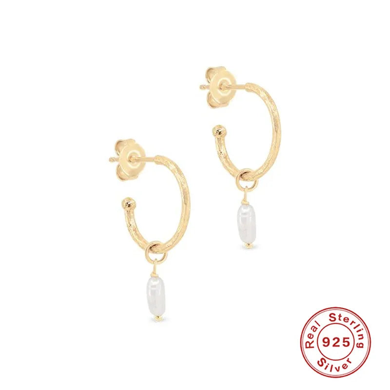 Elegant 925 Sterling Silver Pearl Hoop Earrings for Women – Fine Jewelry for Weddings, Engagements, Parties & Gifts | Bulbusbow