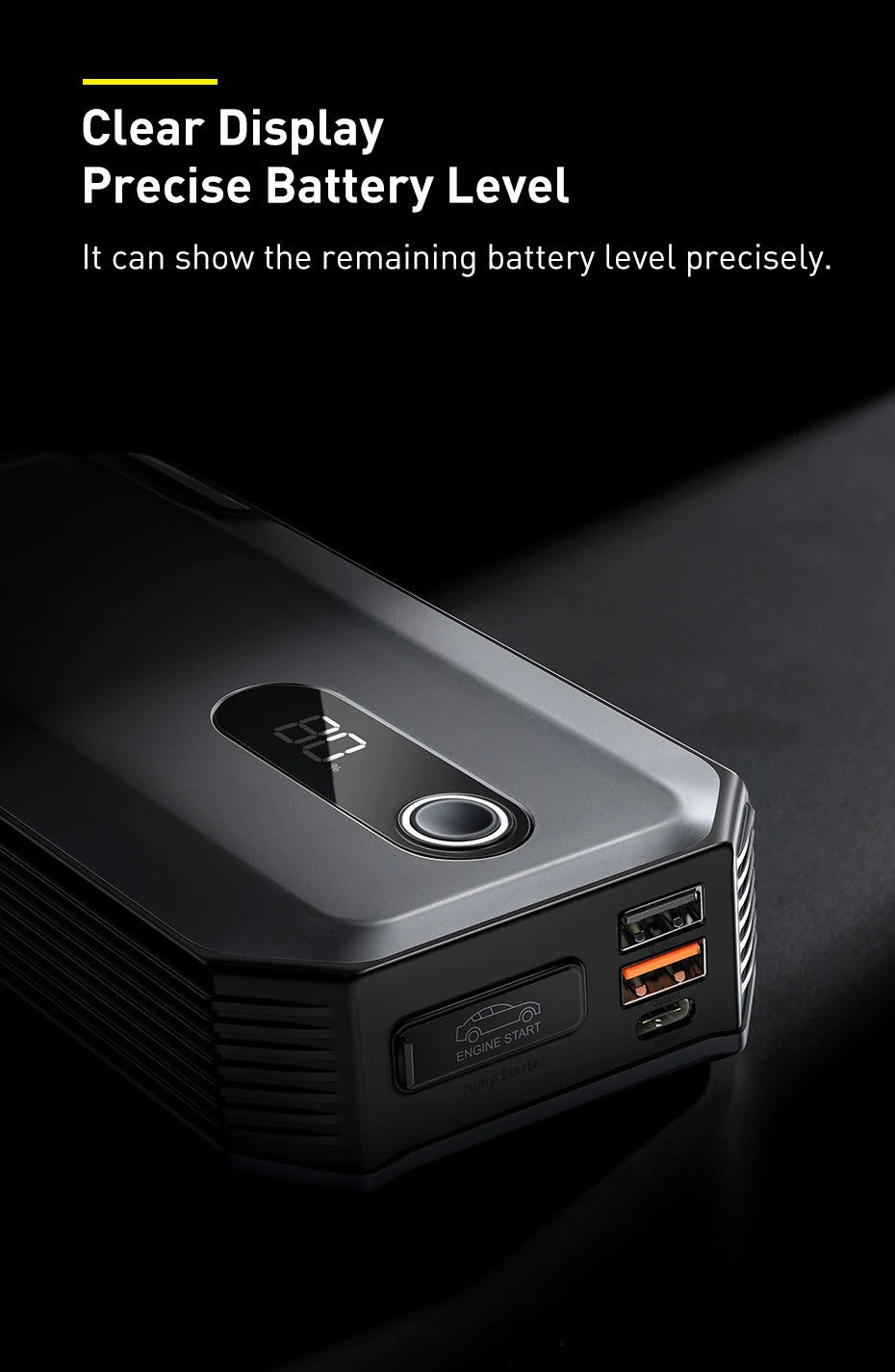 Baseus 20000mAh Car Jump Starter Power Bank 2000A 20000mAh Car Battery Charger Auto Emergency Booster Starting Device Jump Start