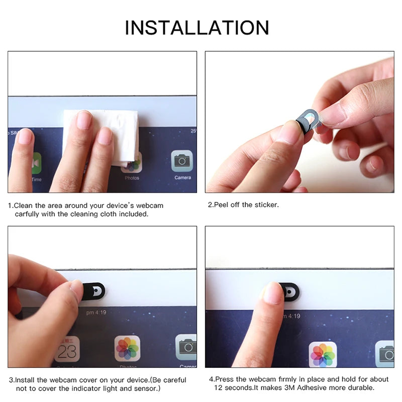 网络摄像头盖快门磁铁滑块通用防窥摄像头盖适用于网络笔记本电脑 iPad PC Macbook 平板电脑镜头隐私贴纸