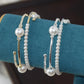 Crystal Pearl Bracelet Ladies Rhinestone Multi-layer Adjustable Bangles Cuffs Gold Silver Plated Charm Bracelets Jewelry Gift