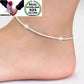 OMHXZJ Wholesale European Fashion Woman Girl Party Birthday Wedding Gift Simple Slim Blank 925 Sterling Silver Chain Anklet JL03