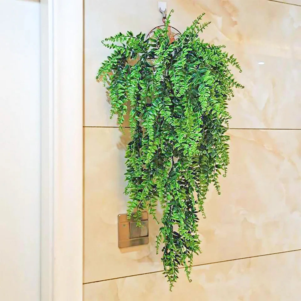 Artificial Plant Vines Wall Hanging Rattan Leaves Branches Outdoor Garden Home Decoration Plastic Fake Silk Leaf Green Plant Ivy