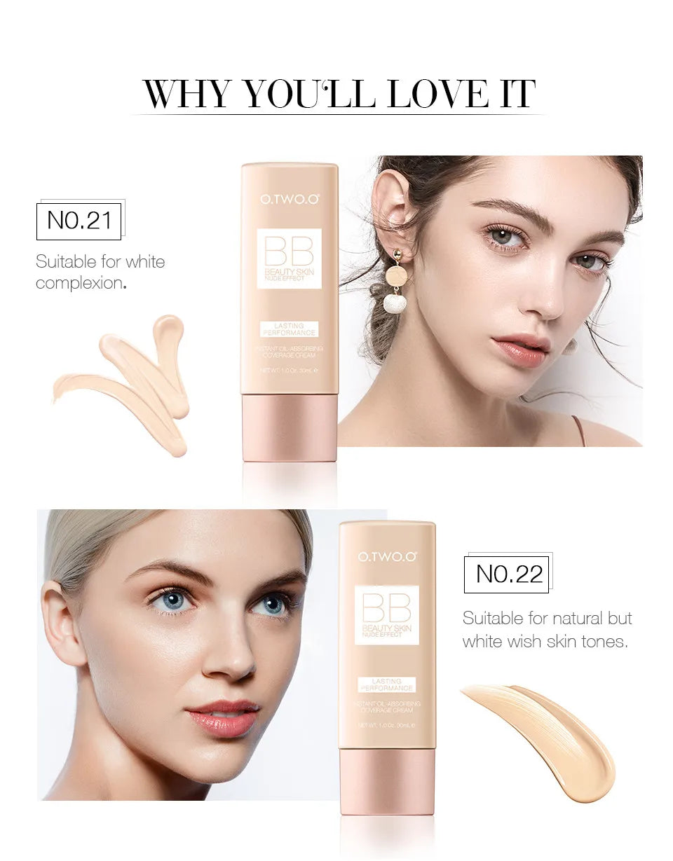 Bulbusbow Makeup Base BB Cream Natural Whitening Cream Waterproof Make Up Liquid Foundation Professional White Cosmetics