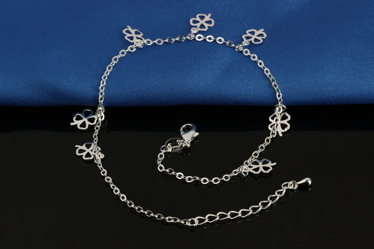 Charm Clover Anklets For Women Jewelry Trendy 925 Sterling Silver Anklet Female Party Accessories Girls Bracelet