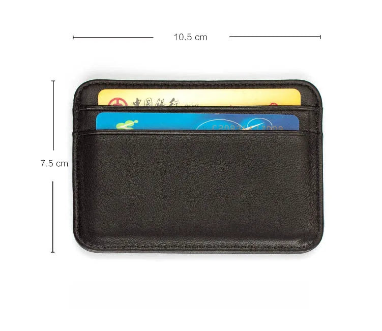 New Slim 100% Sheepskin Genuine Leather Men's Wallet Male Thin Mini ID Credit Card Holder Small Cardholder Purse For Man