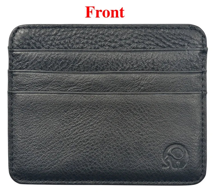 New Thin Genuine Leather Mini Wallet Slim Bank Credit Card Holder Men's Business Small ID Case For Man Purse 6 Slots Cardholder