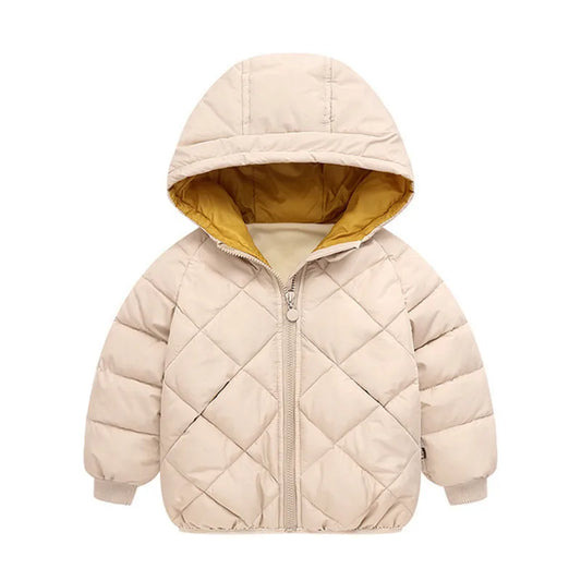 New Kids Padded Coat Boys Hooded Outerwear Girls Warm Jacket Autumn Winter Children Clothing Baby Fashion Zipper Clothing 3-8Y