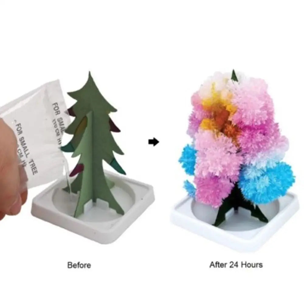 Magic Christmas Tree Crystal Flowering Christmas Tree Colorful Mini Christmas Tree New Year Toys Children Kids Gift Desktop Deco