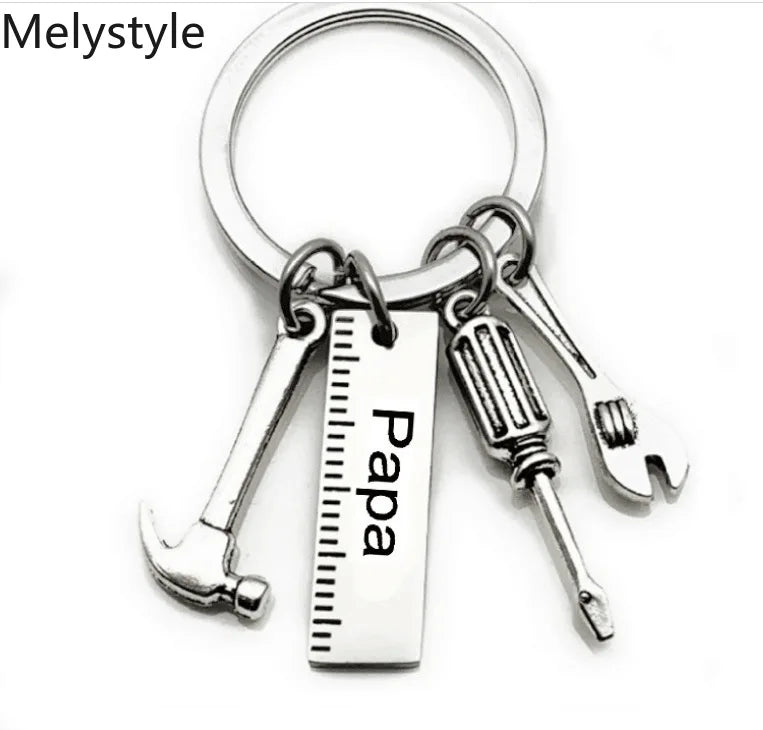 2019 nurse medical box medical key chain Grandpa Dad Dad's-Tools Ruler Hammer Wrench Screwdriver cute keychain jewelry gift