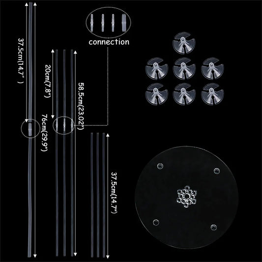 Bulbusbow 1/2 套乳胶气球支架 - 金属气球支架，适用于生日、婚礼和婴儿洗礼装饰