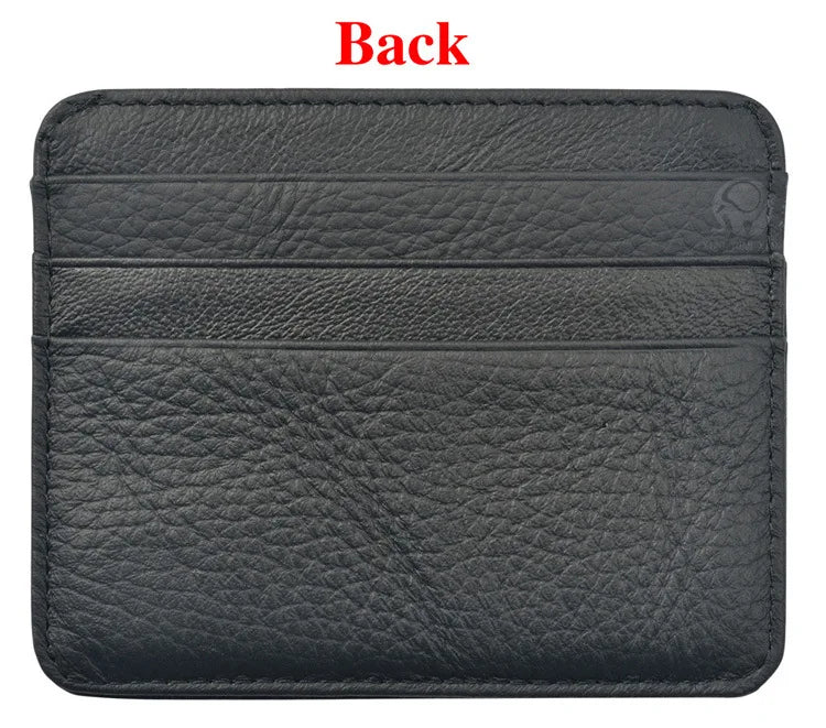 New Thin Genuine Leather Mini Wallet Slim Bank Credit Card Holder Men's Business Small ID Case For Man Purse 6 Slots Cardholder