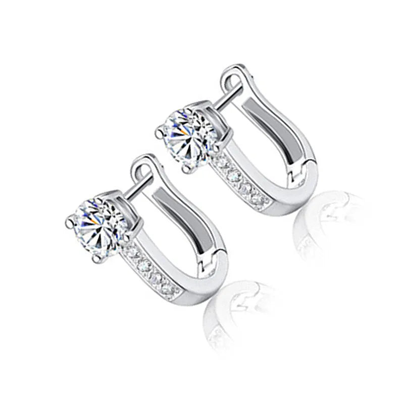 100% Real 925 Sterling Silver  U Type Earring Korean Earrings for Women New Jewelry Gifts CME1504