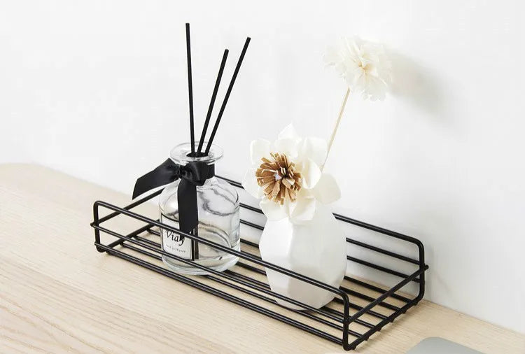 Japanese-style wrought iron bathroom shelf wall-mounted shower gel storage rack toilet free punch toiletry stand