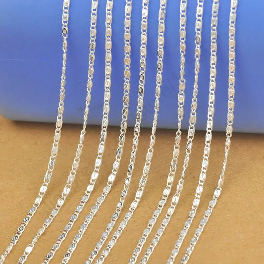 10PCS/Lot 16,18,20,22,24,26,28,30 Inches S Chains 925 Sterling Silver Fine Jewelry Necklace Bracelet Chains+Lobster Clasps