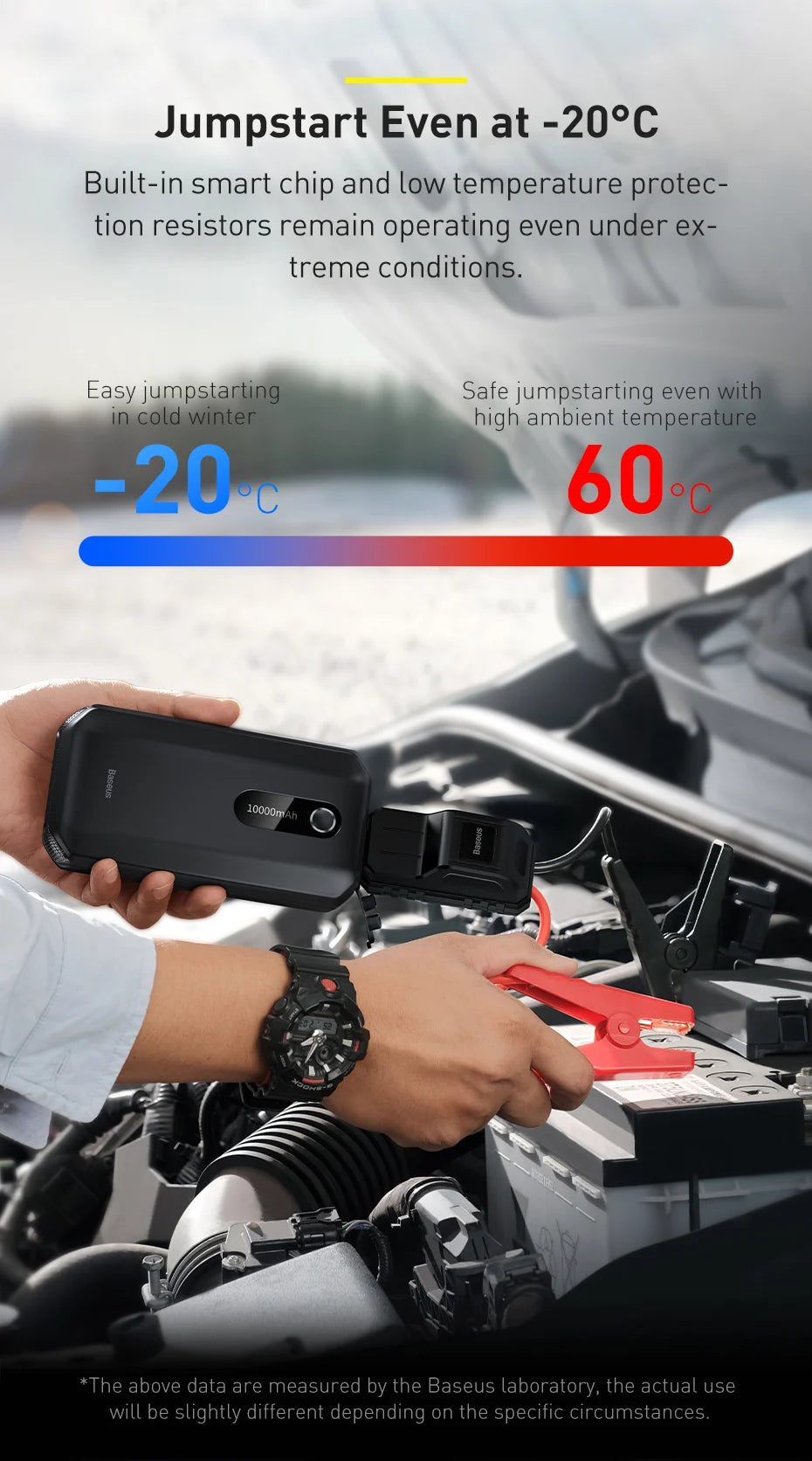 Baseus Car Jump Starter Starting Device 1000A Jumpstarter Auto Buster Emergency Booster 12V Car Jump Start Power Bank 10000mAh