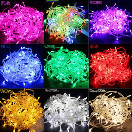 EU/US Plug Xmas Outdoor Christmas Lights Led String Lights 100LED 10M Luces Decoracion Fairy Light Holiday Lighting Tree Garland