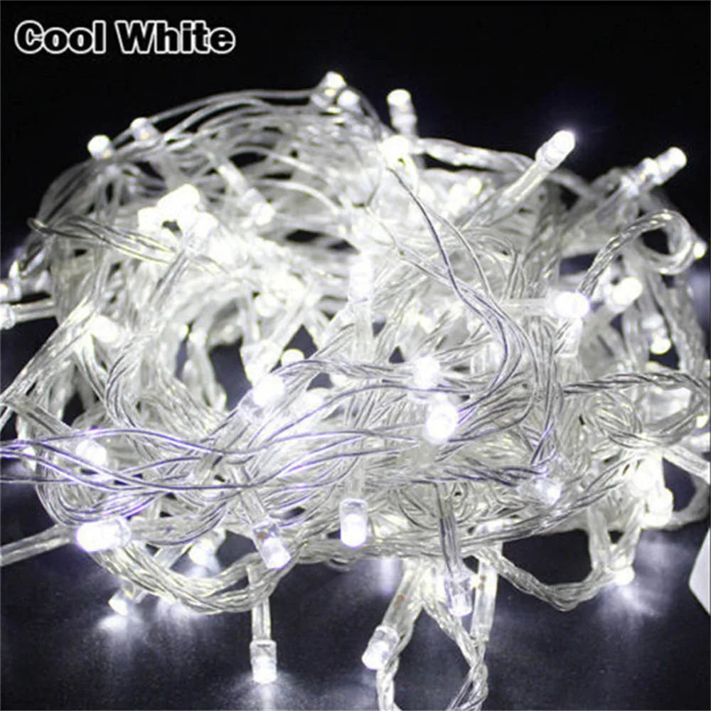 EU/US Plug Xmas Outdoor Christmas Lights Led String Lights 100LED 10M Luces Decoracion Fairy Light Holiday Lighting Tree Garland