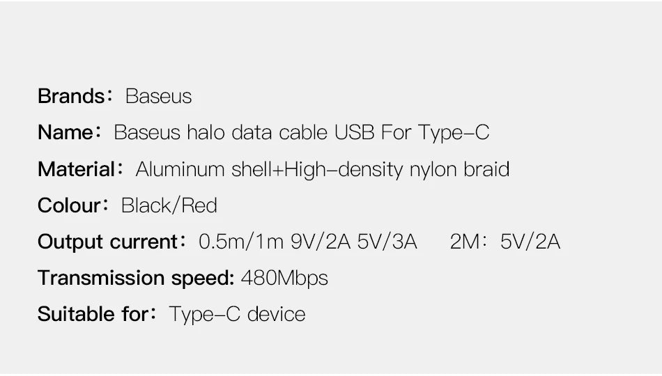 Baseus 3A USB Type C Cable For Xiaomi Poco x3 Samsung Galaxy S20 S10 For huawei type-C Mobile Phone USB C Fast Charging Cable