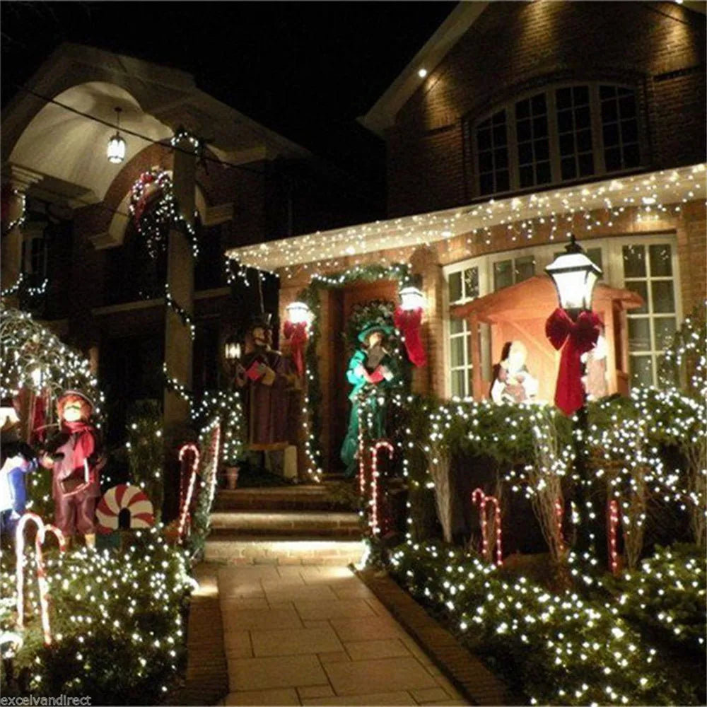 EU/US Plug Xmas Outdoor Christmas Lights Led String Lights 100LED 10M Luces Decoracion Fairy Light Holiday Lighting Tree Garland