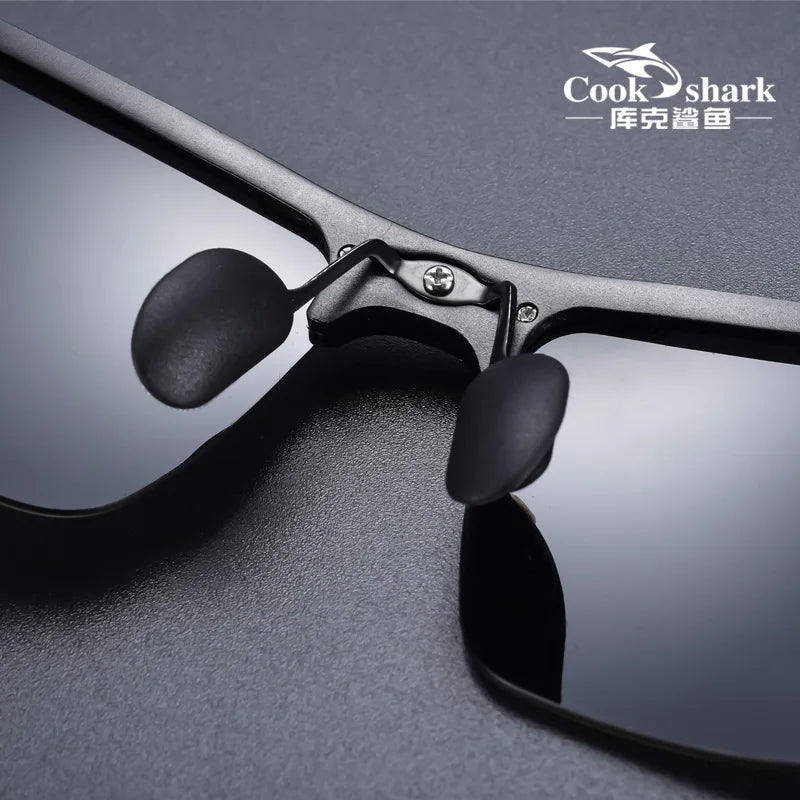 Cook Shark's new aluminum magnesium sunglasses men's sunglasses HD polarized driving drivers color glasses tide