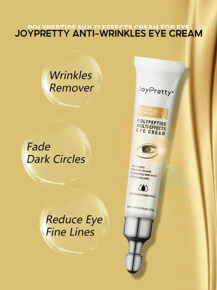 JoyPretty Anti Dark Circles Eye Cream Peptide Remove Bags Under The Eyes Lifting Fine Lines Eye Serum Skin Care Beauty Health