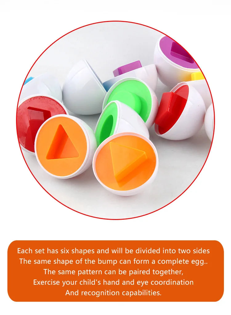 Baby Learning Educational Toy Smart Egg Toy Games Shape Matching Sorters Toys Montessori Eggs Toys For Kids Children 2 3 4 Years