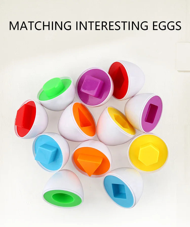 Baby Learning Educational Toy Smart Egg Toy Games Shape Matching Sorters Toys Montessori Eggs Toys For Kids Children 2 3 4 Years